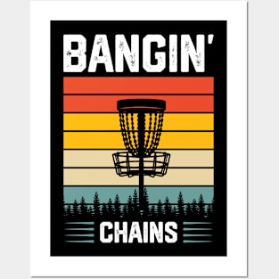 Vintage Retro Bangin' Chains Disc Golf Posters and Art